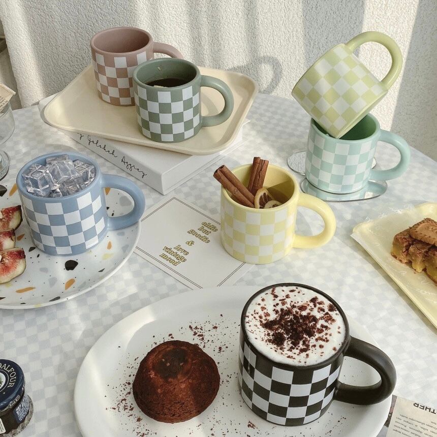 checker board mug 6colors / チェッカーボード マグカップ コップ