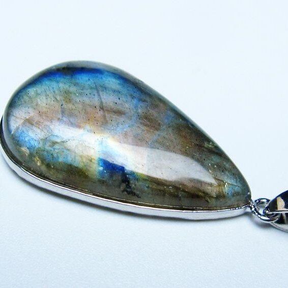 ラブラドライト ペンダント 一点物 メール便可 [M便 1/20] 112-11649