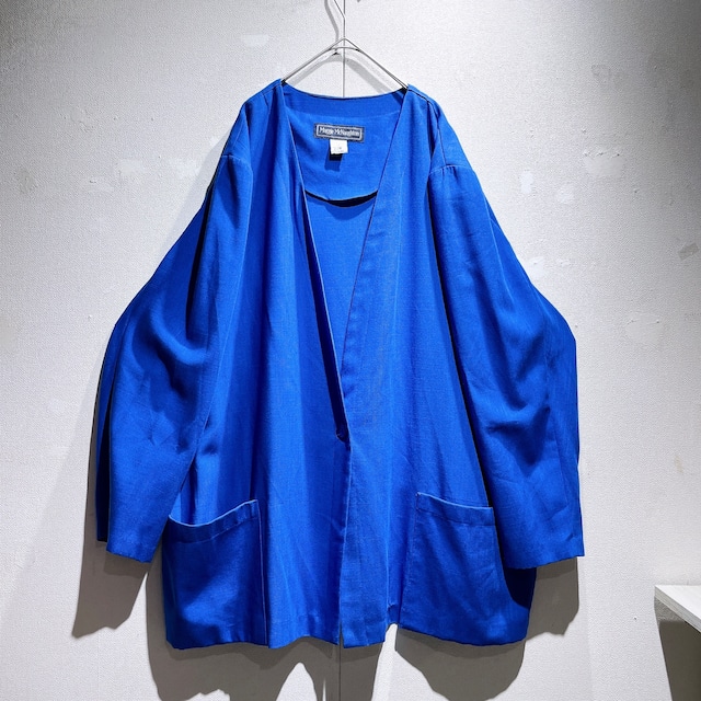 Deep Deep Blue color Beautiful silhouette loose jacket (made in Usa)