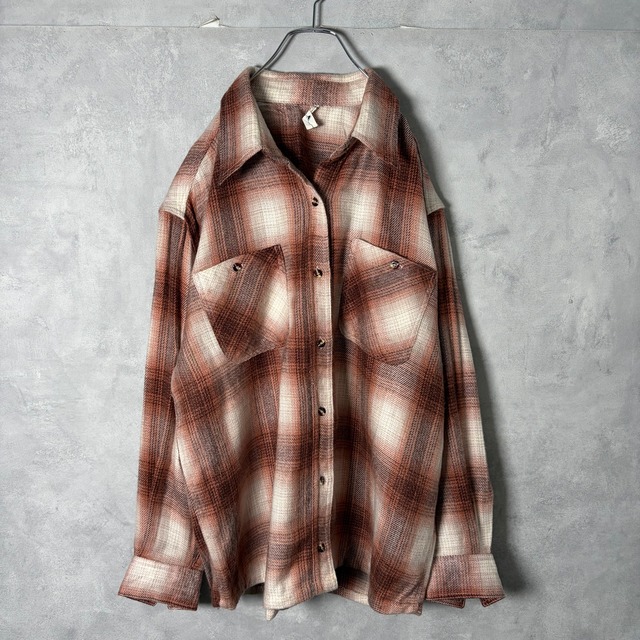 #7174 check pattern flannel shirt