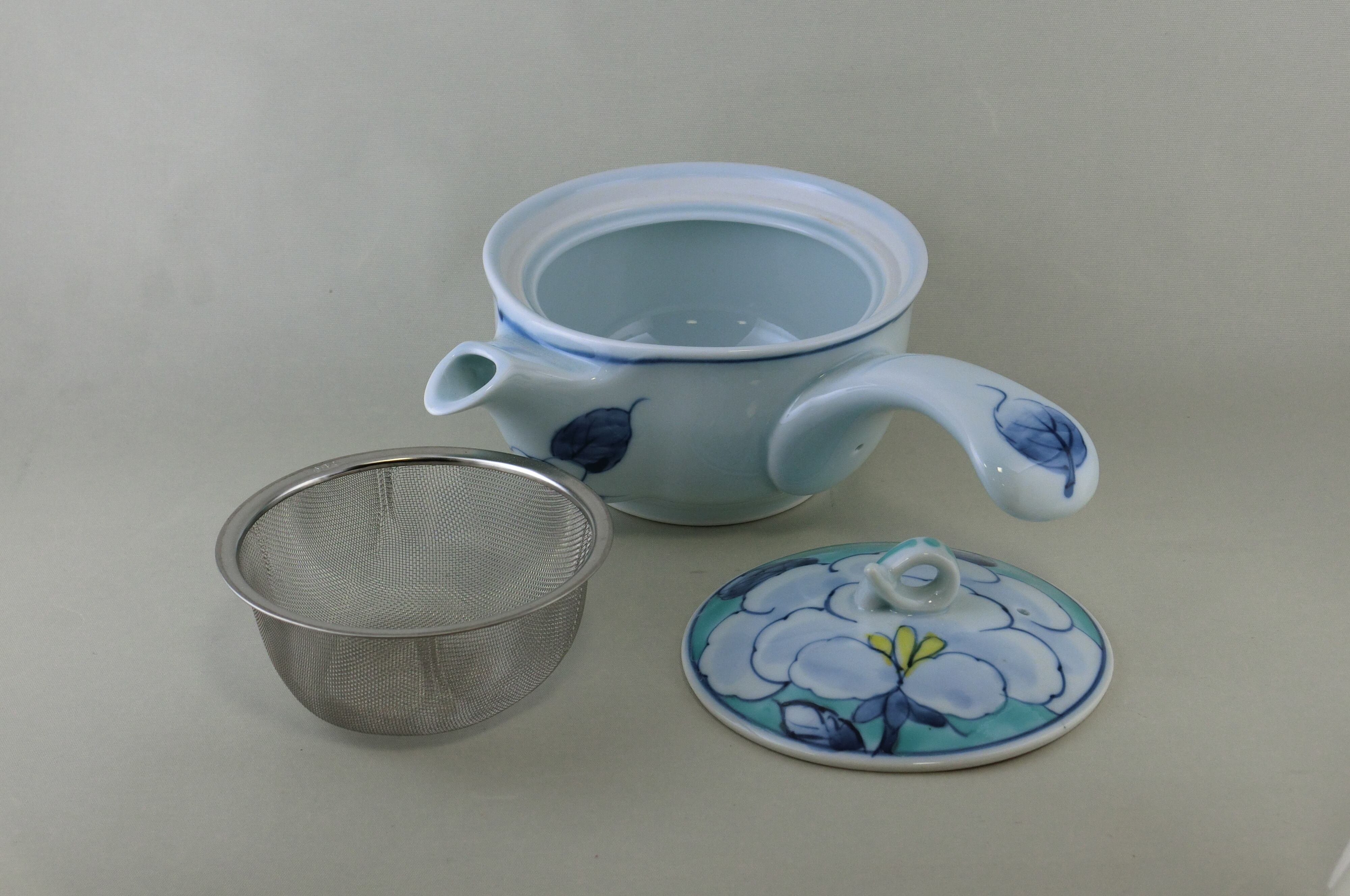 色絵牡丹急須（緑）