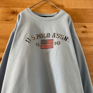 【U.S. POLO ASSN.】刺繍ロゴ スウェット トレーナー サイズL アメリカ古着