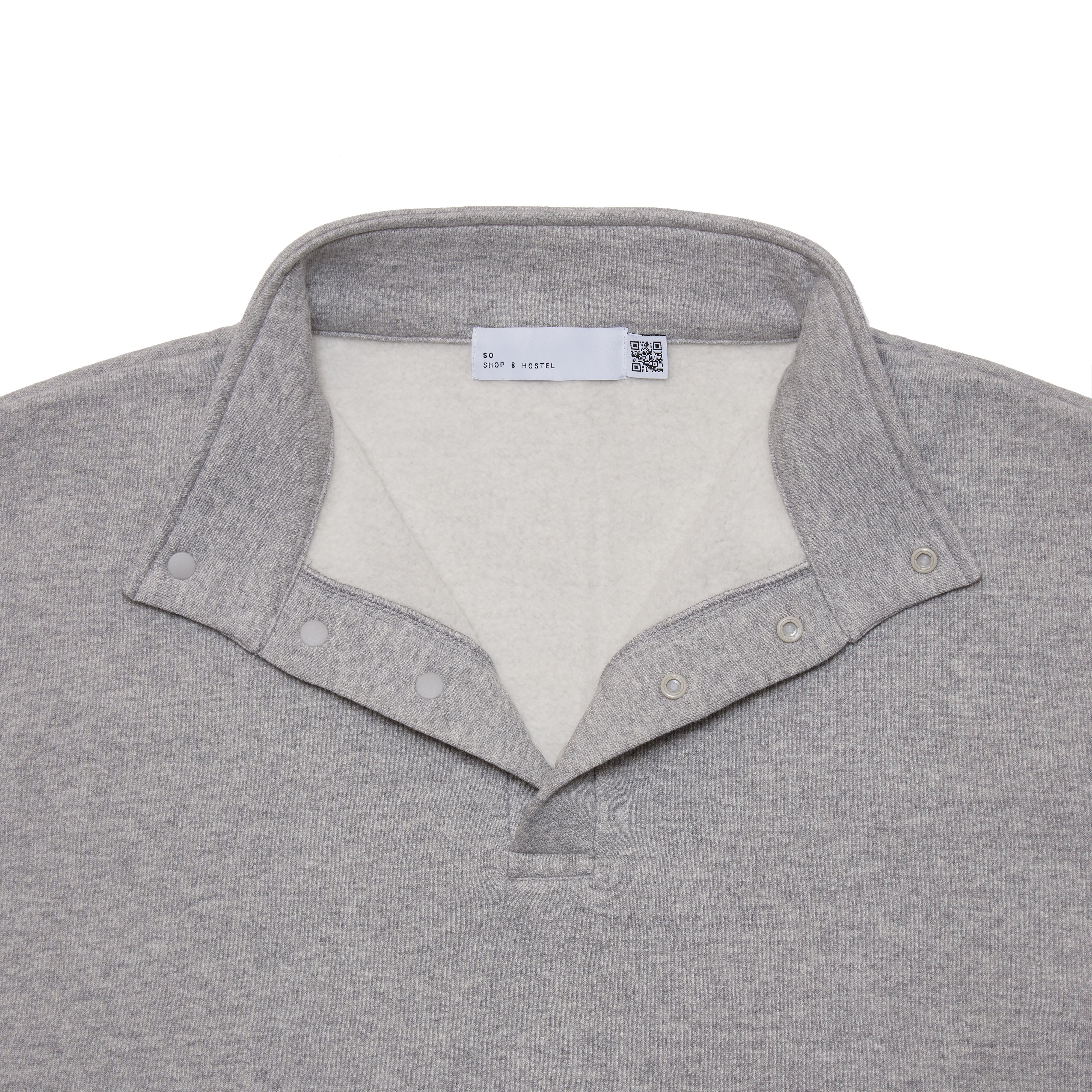 SO ORIGINAL SNAP PULLOVER SWEAT (GRAY) | SO SHOP & HOSTEL NAKAMEGURO