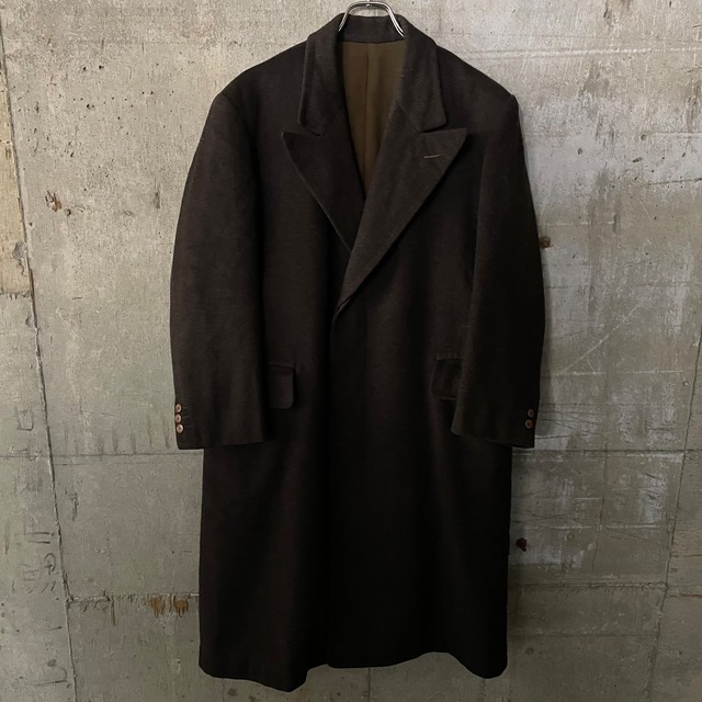 〖vintage〗60's browncolor wool long Chestercoat/60年代 ブラウンカラー ウール ロング チェスターコート/lsize/#0509