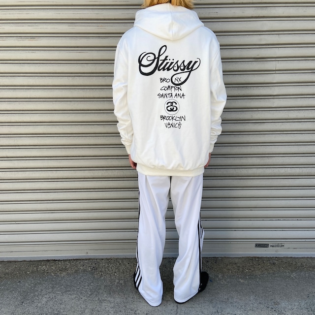 『送料無料』Stussy ステューシー ワールドツアー グラフィックロゴパーカー L USA