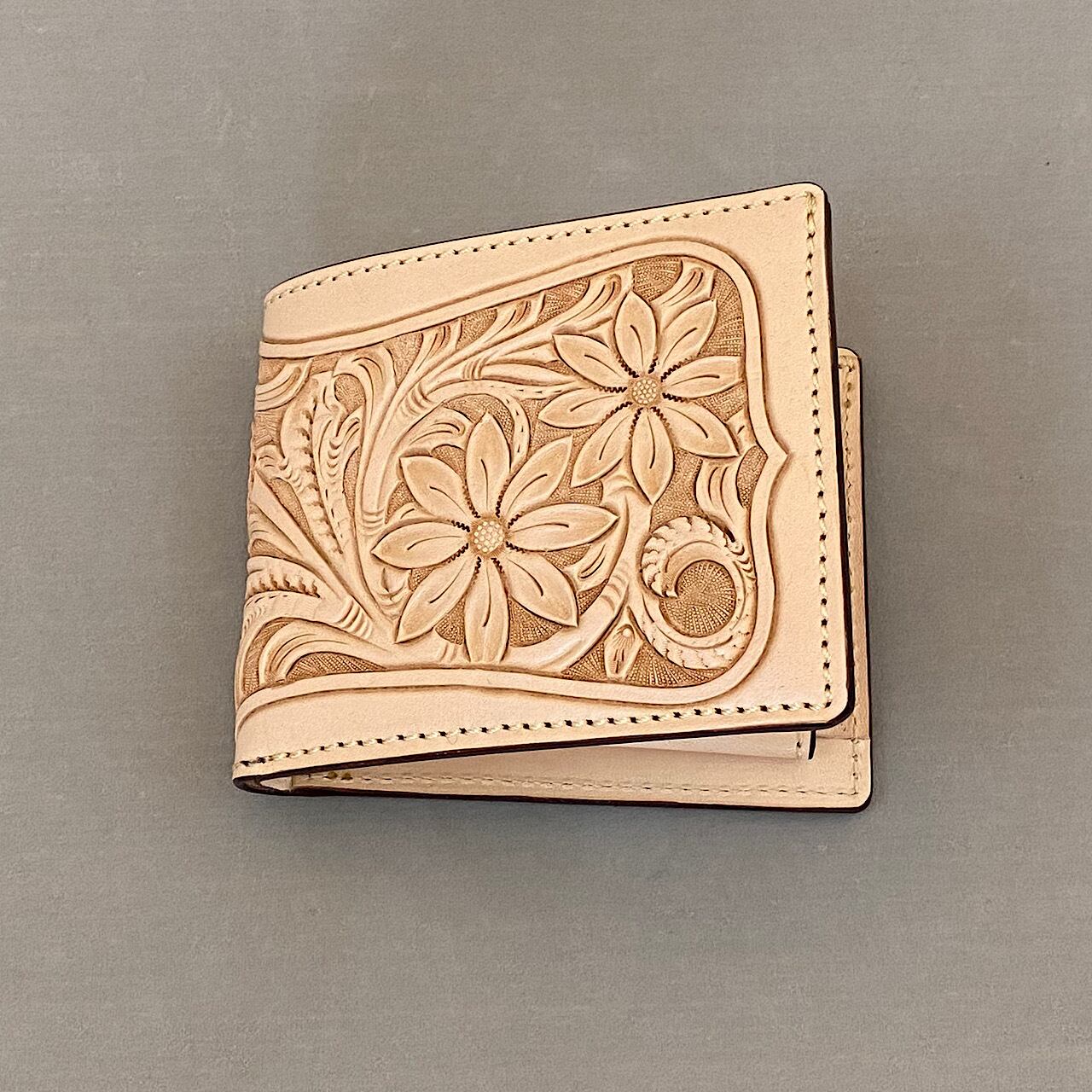 二つ折り財布（ナチュラル）No.02007-07 | Atelier LeatherN - レザー