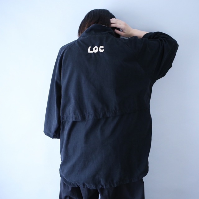 loose silhouette high-neck half-zip h/s pullover