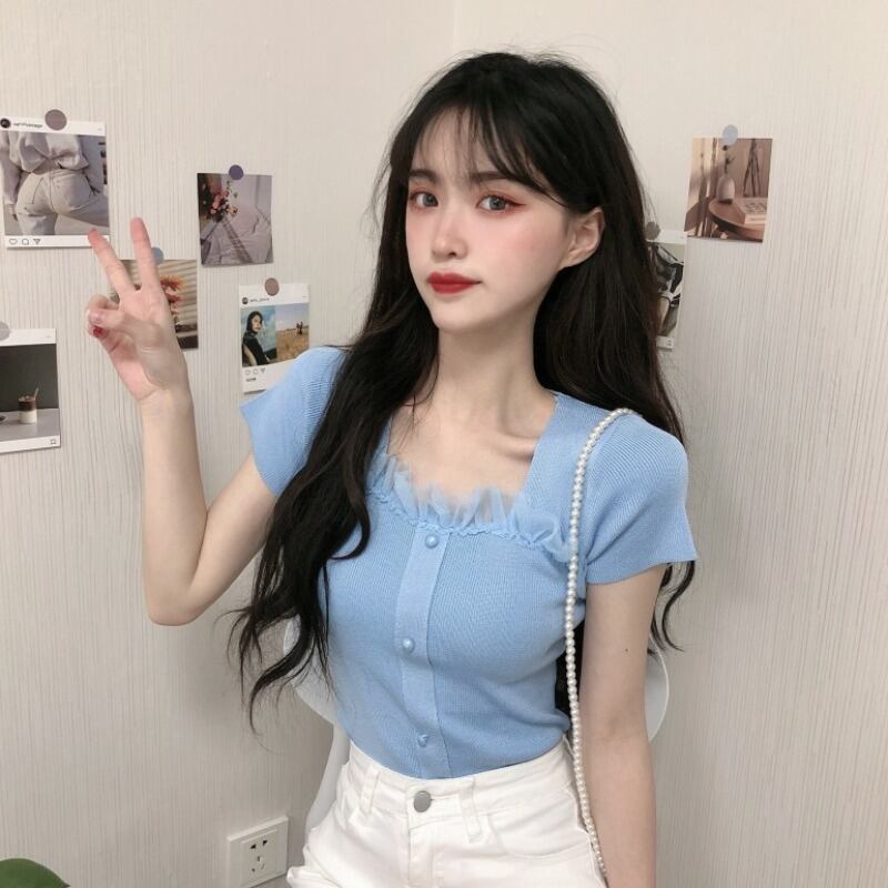 スタイルトップス サマーショート半袖スリーブTシャツ ハーフスリーブ 夏物 スクウェア 1号婦人70745756791