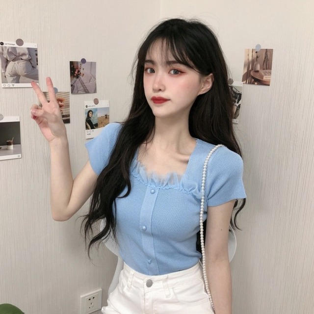 スタイルトップス サマーショート半袖スリーブTシャツ ハーフスリーブ 夏物 スクウェア 1号婦人70745756791