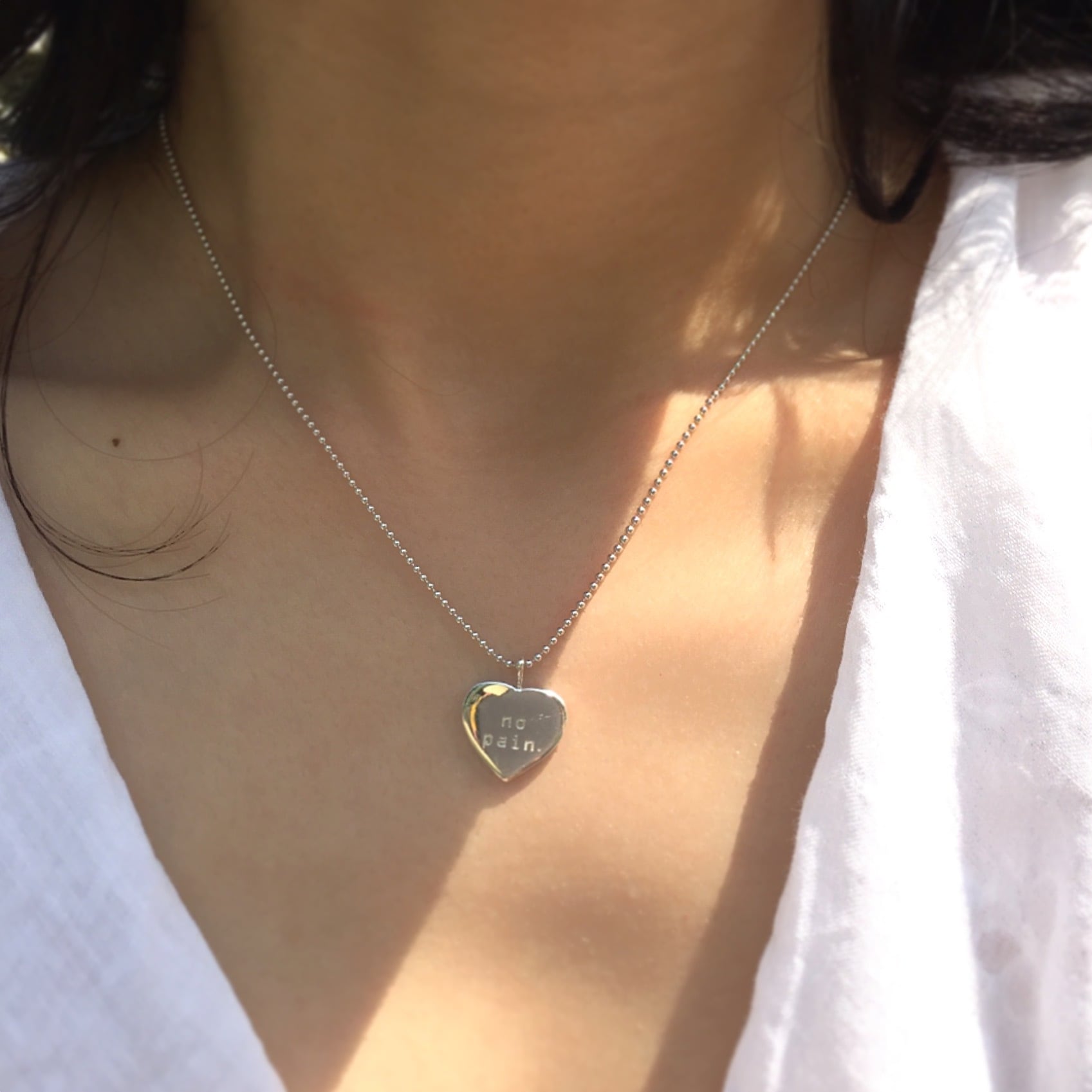 HEART PENDANT 片面刻印 SILVER925 #0134 ハートペンダント/シルバー ...