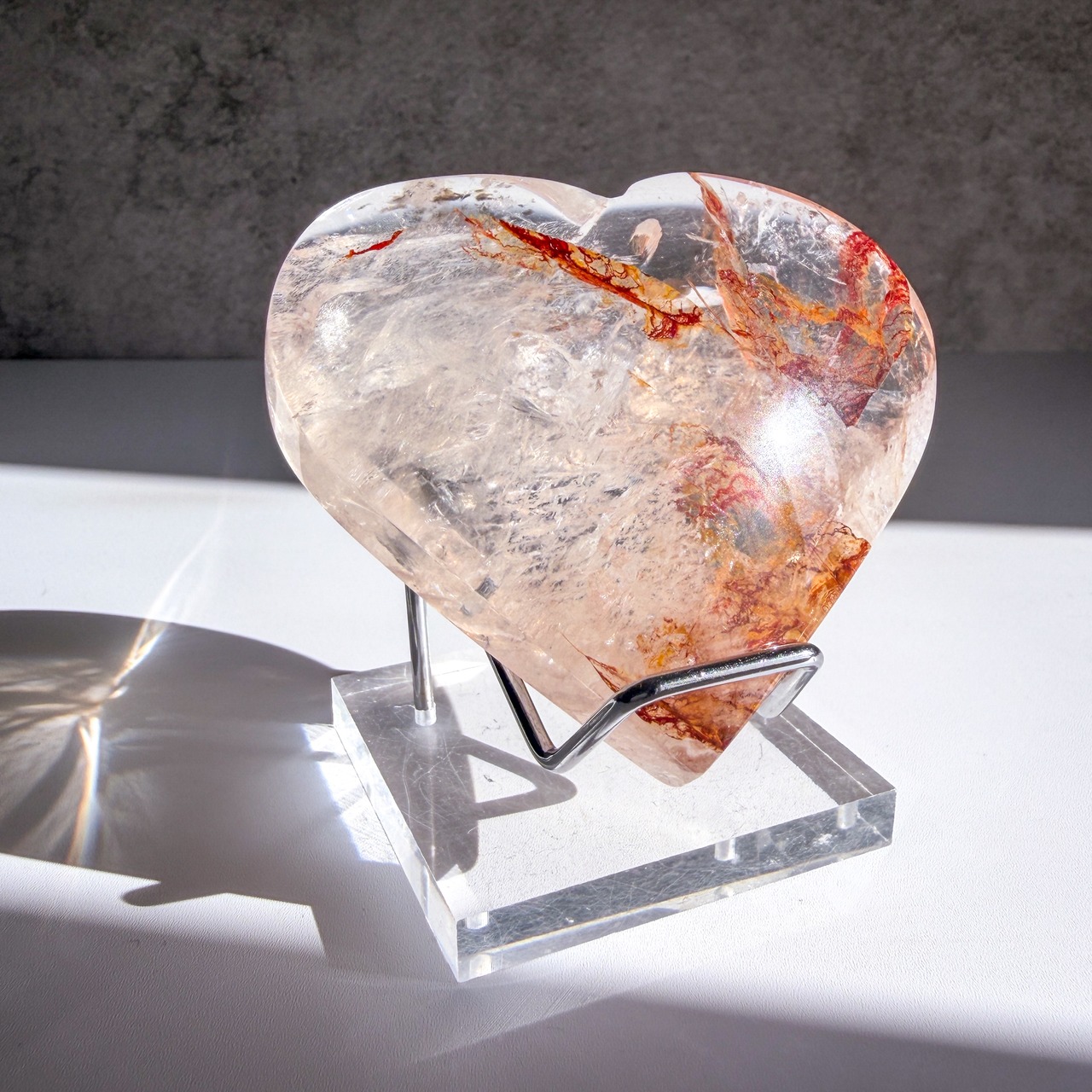 クリアファイヤークォーツ・ゴールデンヒーラー ハート ＊ Fire Quartz ＊ 天然石