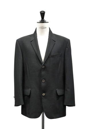 90's "Thierry Mugler" Black Color Wool 3B Tailored Jacket Made in ITALY