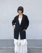 kujaku - BAMBOO LINEN JACKET:Black