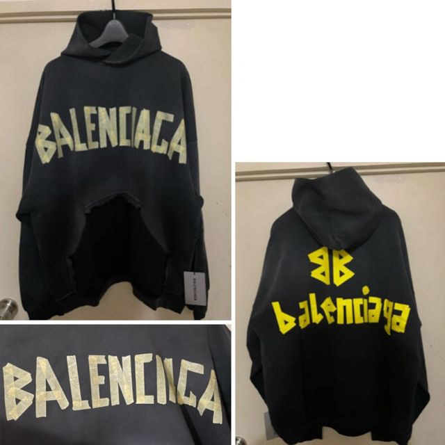 BALENCIAGA Tape Type Ripped Pocket パーカー