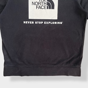 【THE NORTH FACE】ボックスロゴ ワンポイント バックロゴ プリント パーカー プルオーバー スウェット フーディー hoodie アウトドア M 黒 us古着