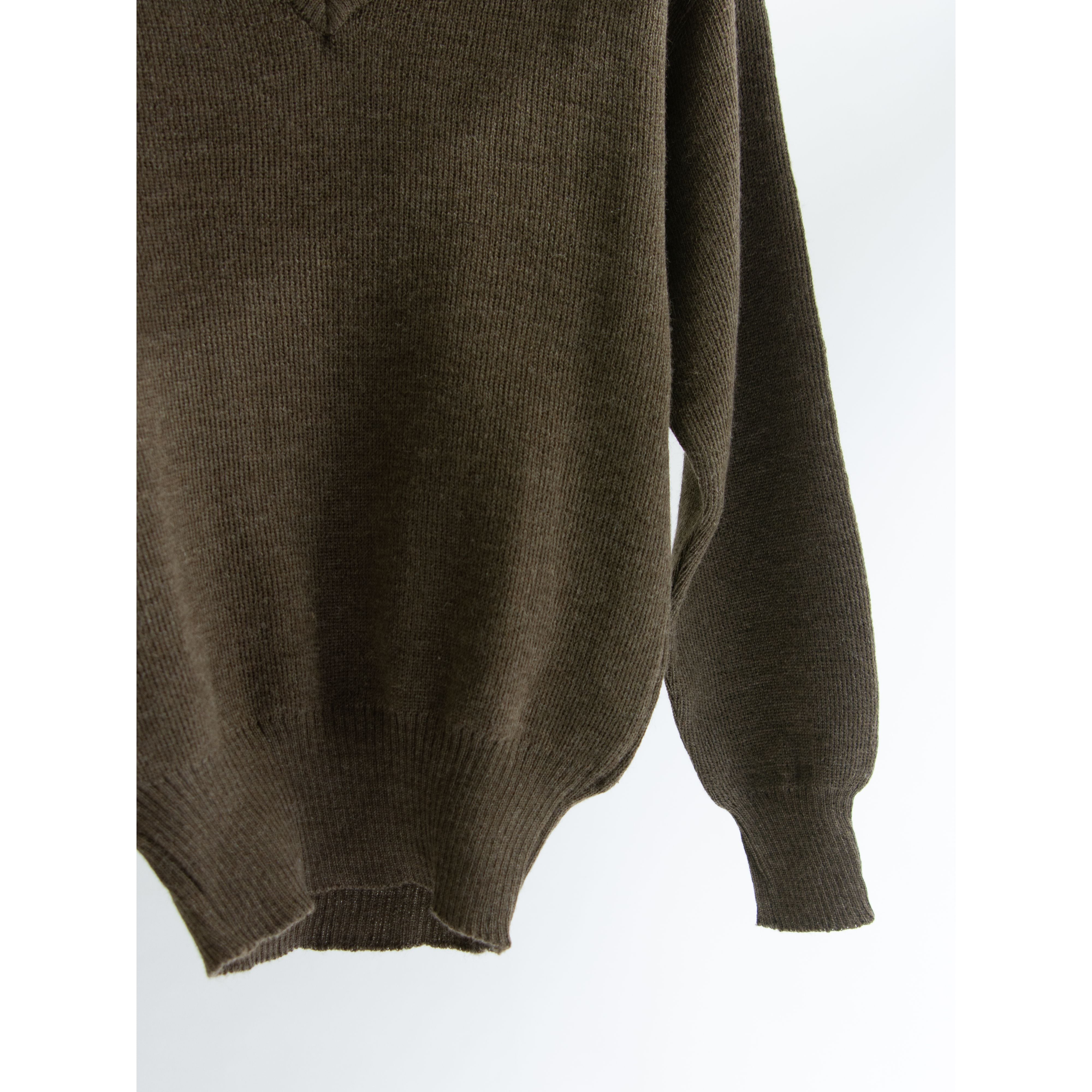 【Dead stock】70's Italian army 100%wool v-neck sweater（デッドストック イタリア軍 Vネックウールニットプルオーバー セーター）11c