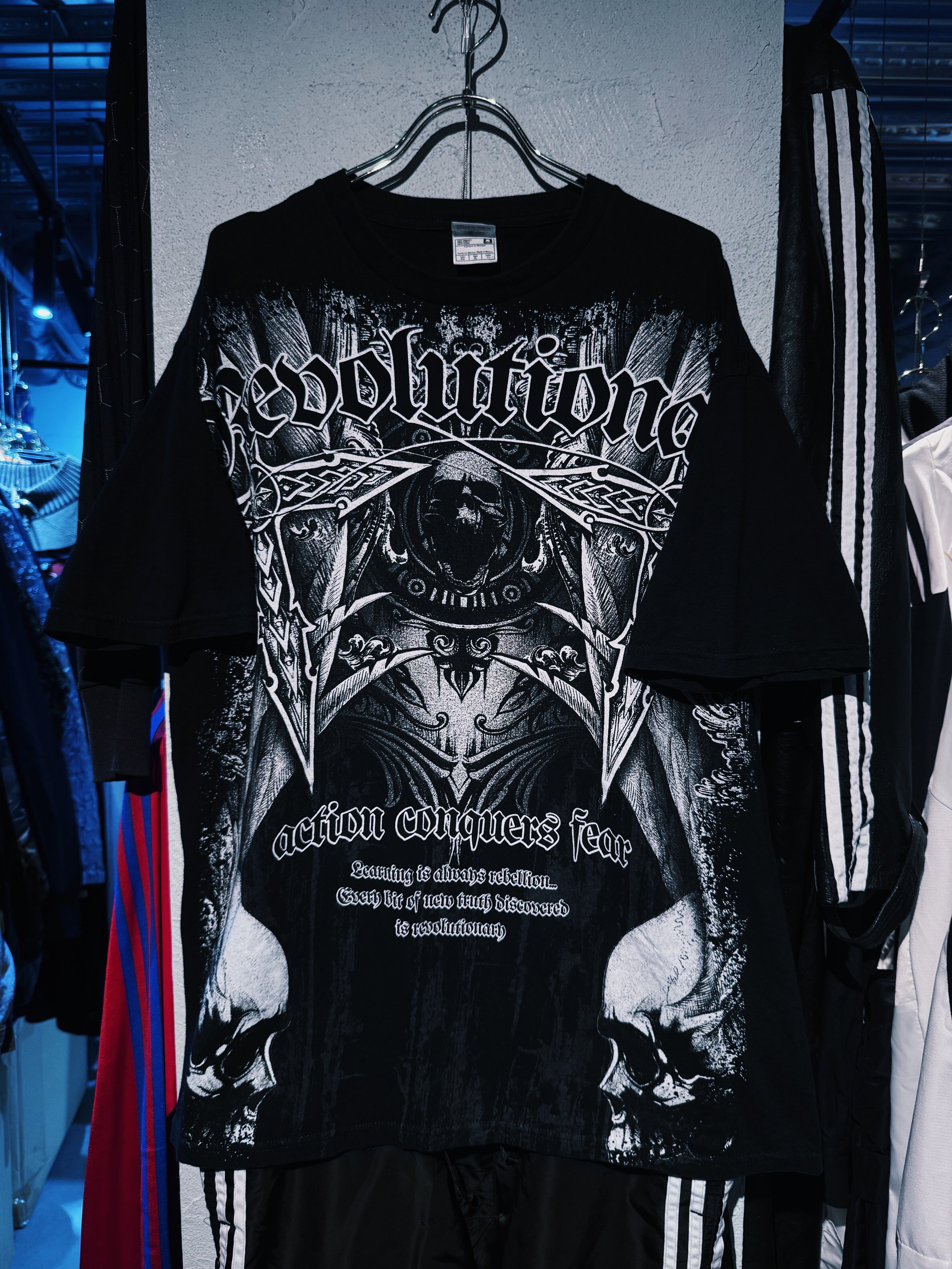 【D4C】vintage chaos trival & skull design S/S T shirt