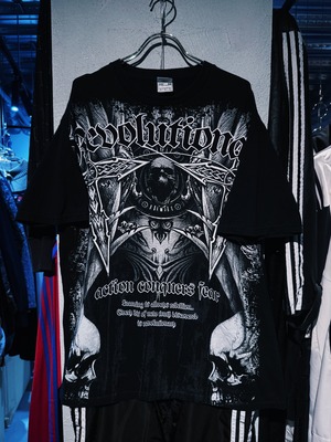 【D4C】vintage chaos trival & skull design S/S T shirt