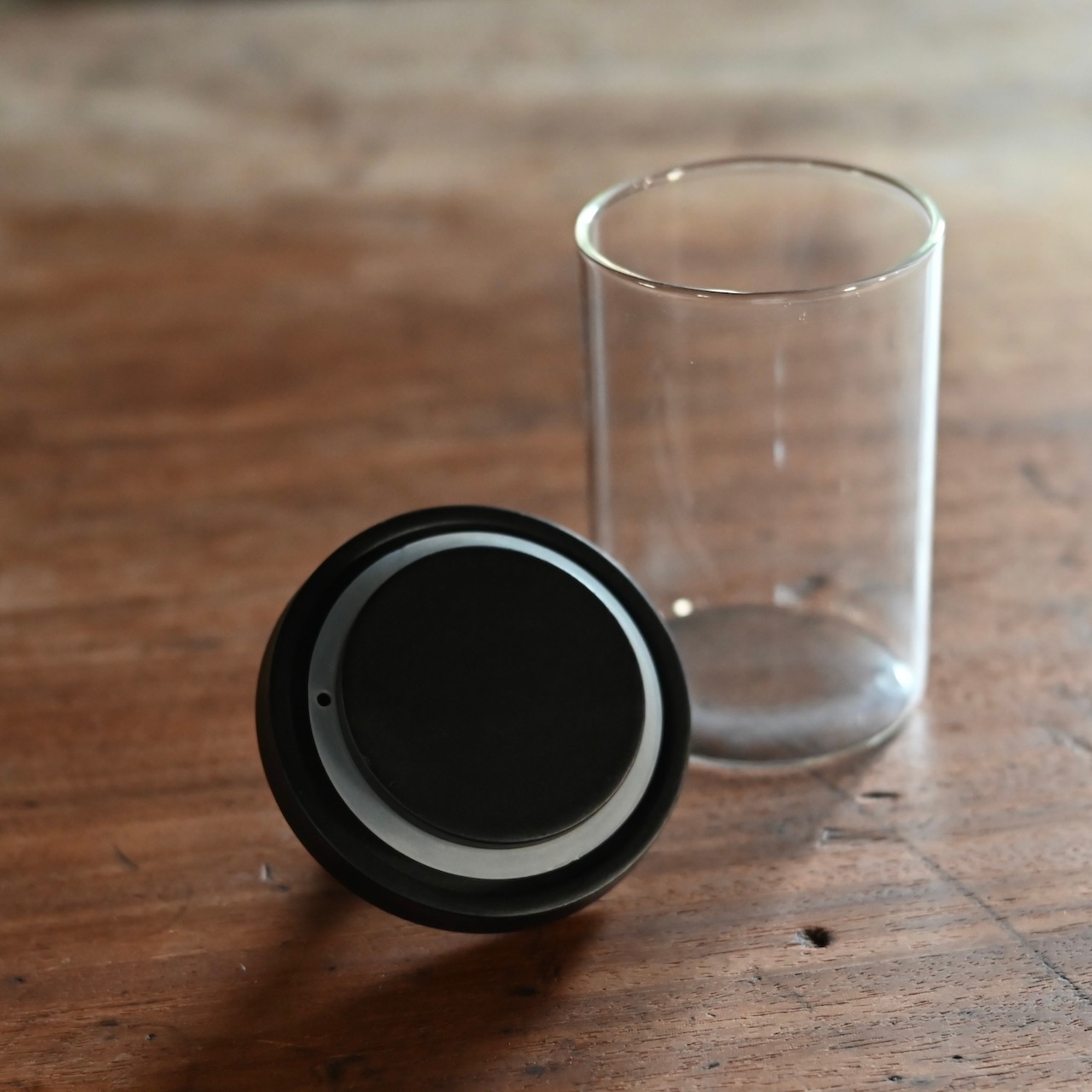 ガラスジャー S ブラック〈食器・キャニスター・保存容器・収納・キッチン〉113867