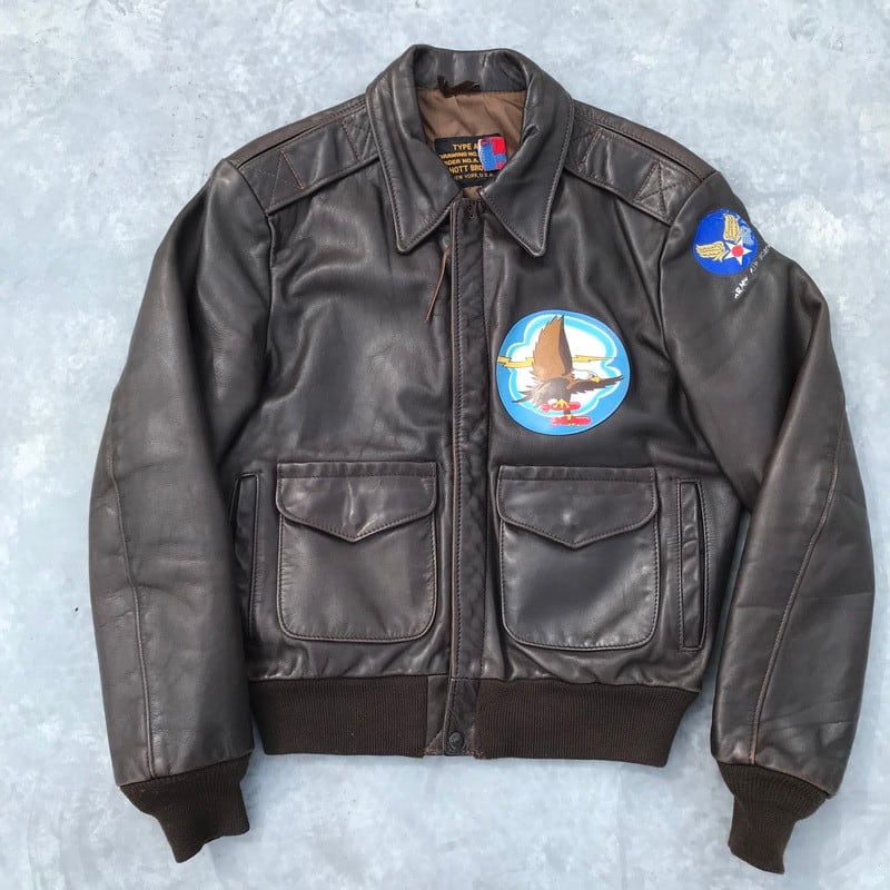 80's SCHOTT ショット A-2 レザーフライトジャケット 30-1415 ブラウン USA製 USAF 美品 ワッペン イーグル 希少  ヴィンテージ | agito vintage powered by BASE