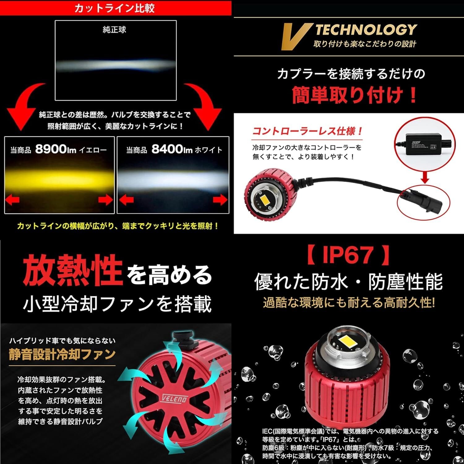 VELENO ULTIMATE LED フォグランプ 8900lm 8400lm f053 | VELENO