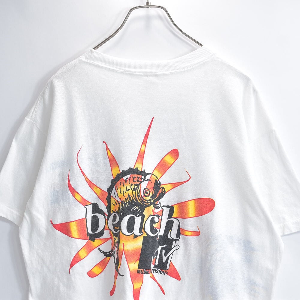 80~90s Trident & MTV トライデント 企業ロゴ アドバタイジング 両面プリント 半袖 Tシャツ シングルステッチ ヴィンテージ ビンテージ 古着 メンズL相当