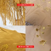 フラメンコ 衣装 シージョ ピキージョ ゴールド系 金 茶色 黄色 黄土色 フレコ フリンジ 刺繍 花柄 三角形 ダンス 高級感 華やか 上品 マスタード 発表会 舞台 ダンス衣装 豪華 トライアングル
