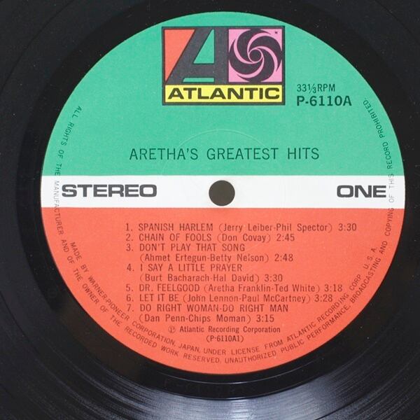 Aretha Franklin / Aretha's Greatest Hits [P-6110A] - 画像3