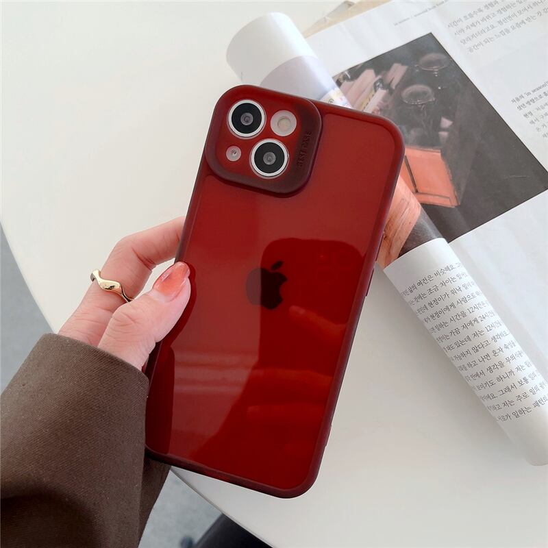 ワインレッド iPhone13ProMax 12Pro 11 XS 8Plusケース シンプル