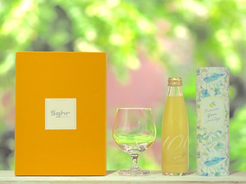 Premium Yuzu Sparkling ×Sghr スガハラ限定ギフトセット -Glass two:Relax-