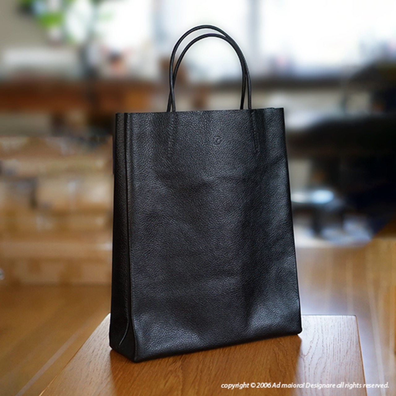 大人の革袋 M・A4が入る・ブラック [受注制作品]