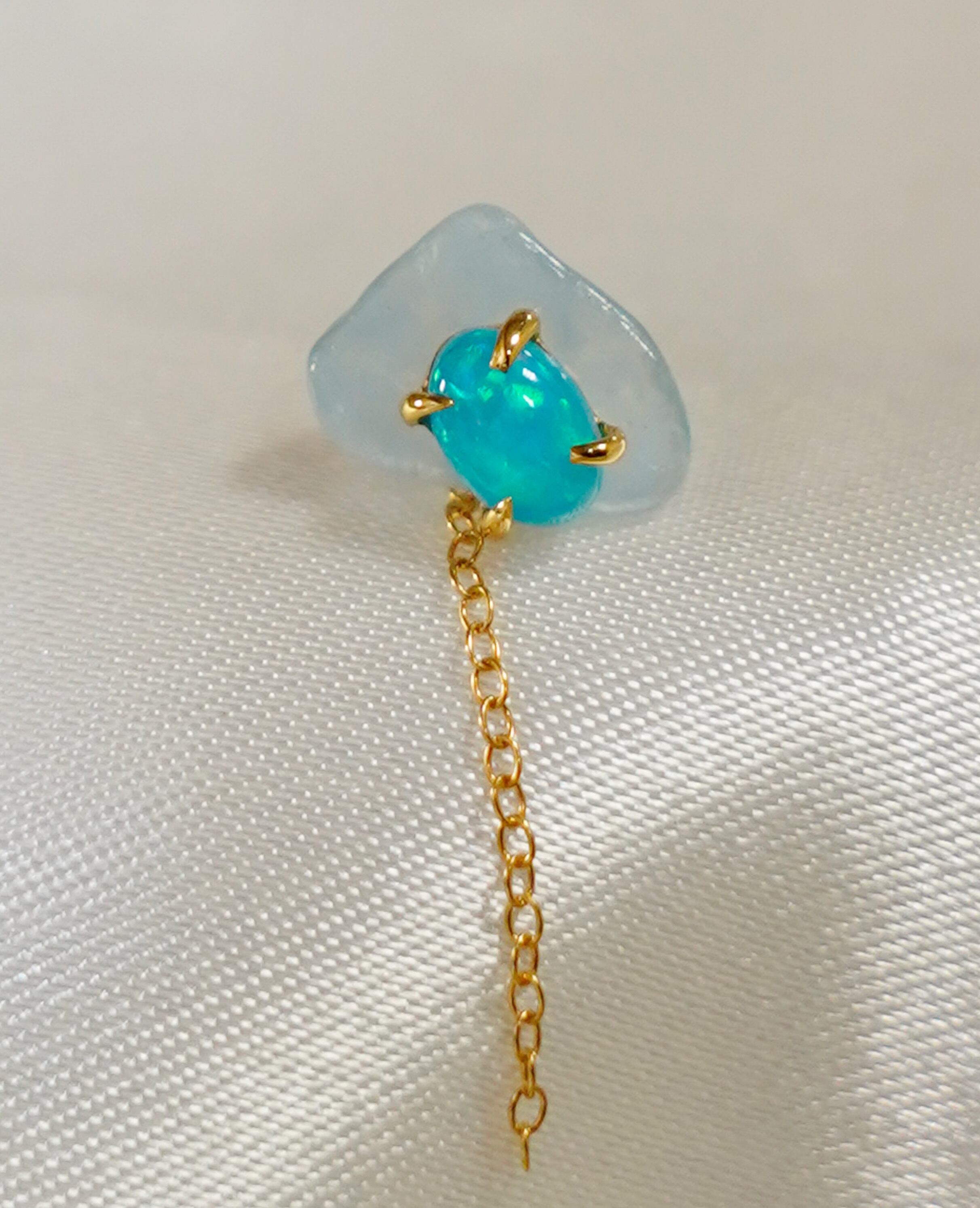 (SV)Aquamarine&Color Opal pierced