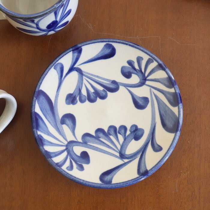 やちむん 陶眞窯 カップ＆ソーサー 唐草 Yachimun Cup and saucer #415