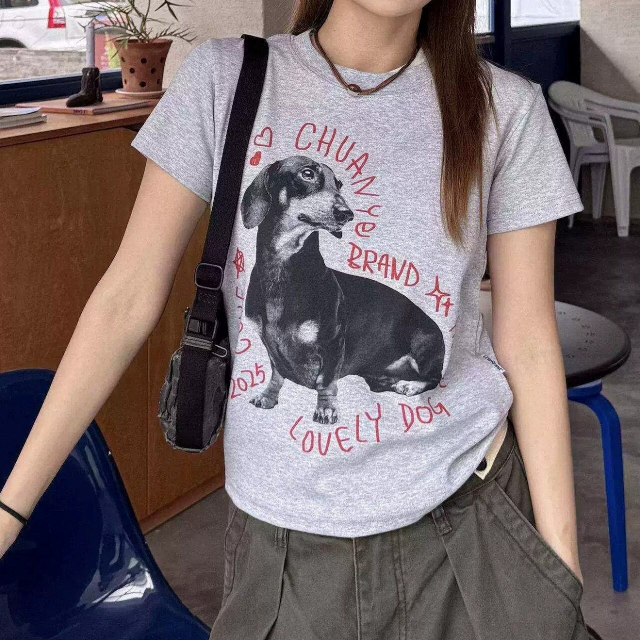 アニマルグラフィックレトロポップTシャツ 3col R02291