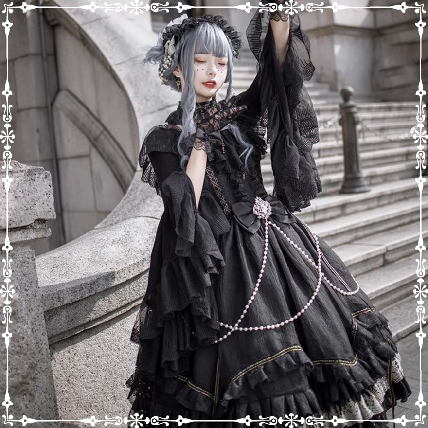 即納/ハロウィン・イベント衣装 ゴスロリドレス プリンセスドレス