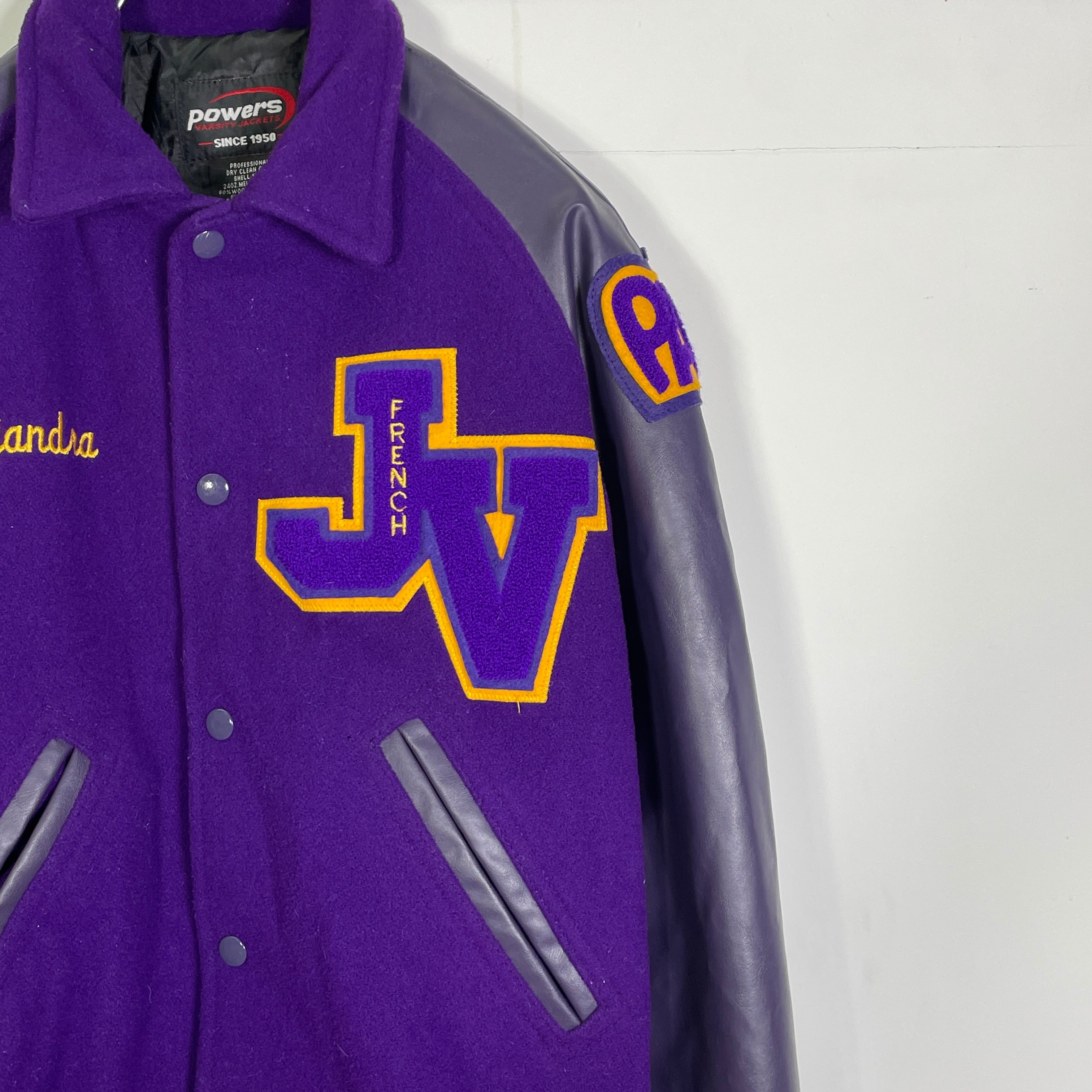 powers stadium jacket スタジャン 袖フェイクレザー | Pay ID