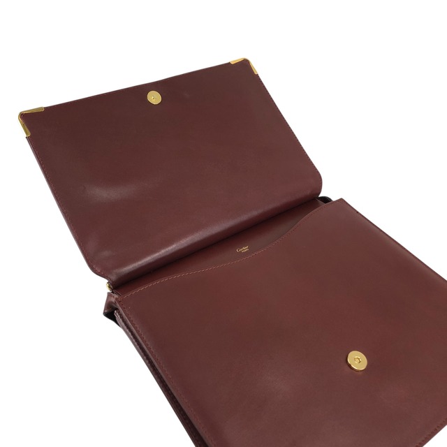 Cartier カルティエ マストライン ショルダーバッグ ボルドー ロゴ レザー フラップ vintage ヴィンテージ オールド hydpbp