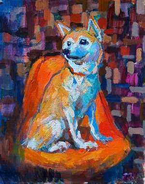 OIL COLOUR | 油彩画 #現代アート #犬 #猫