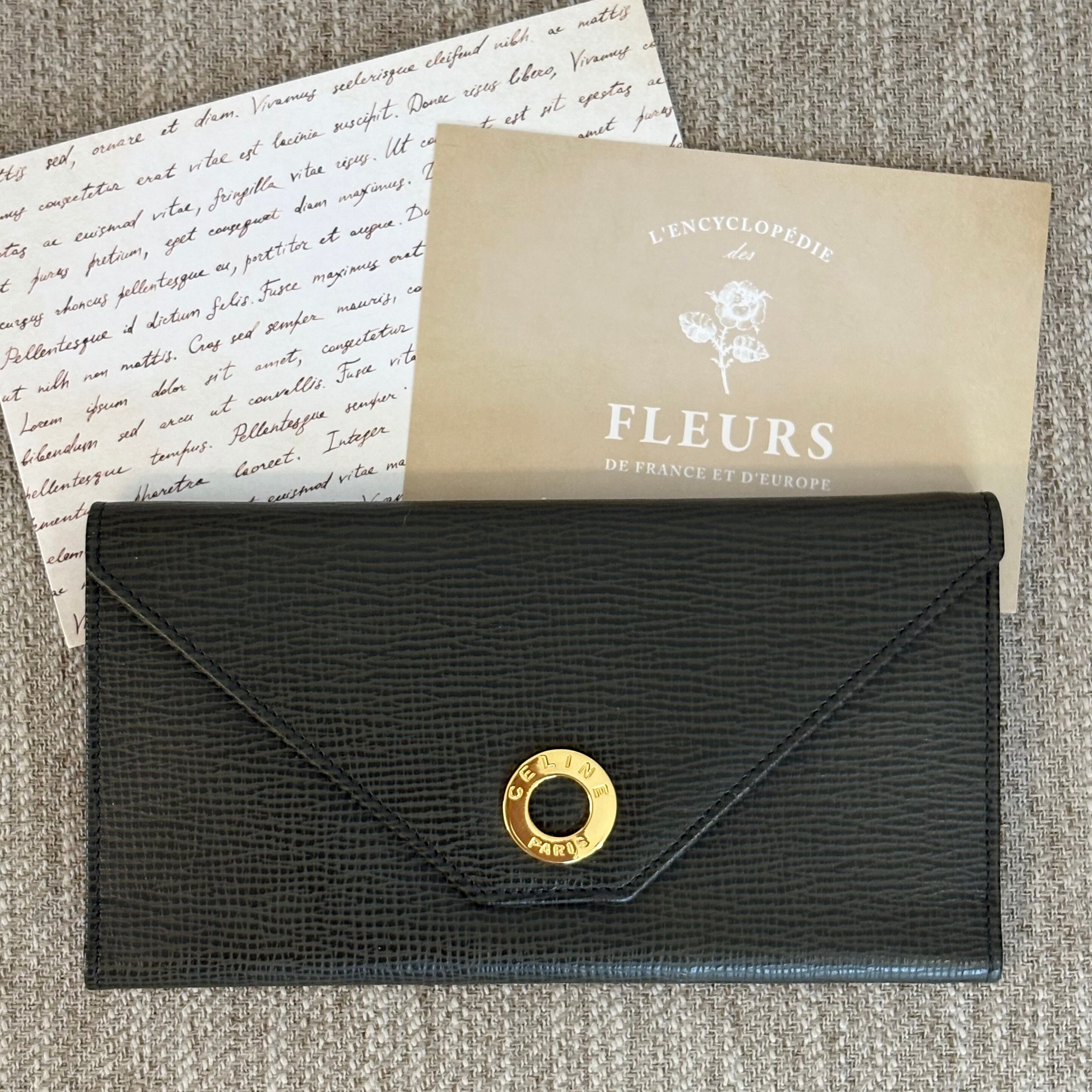 Celine セリーヌ マカダム コスメポーチ 小物入れ PVC カーフ レザー