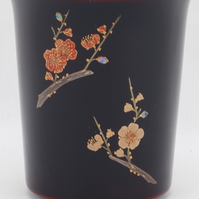 22-2 輪島塗 フリーカップ／紅白梅蒔絵／ペア
