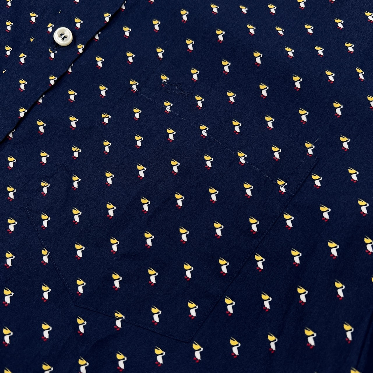 美品 PAUL&SHARK ポール&シャーク ペリカン総柄 BD 長袖シャツ サイズ 39 /ネイビー