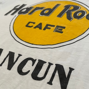 【Silver Fox】90s ハードロックカフェ ロゴ Tシャツ hardrock cafe cancun シングルステッチ Lサイズ US古着