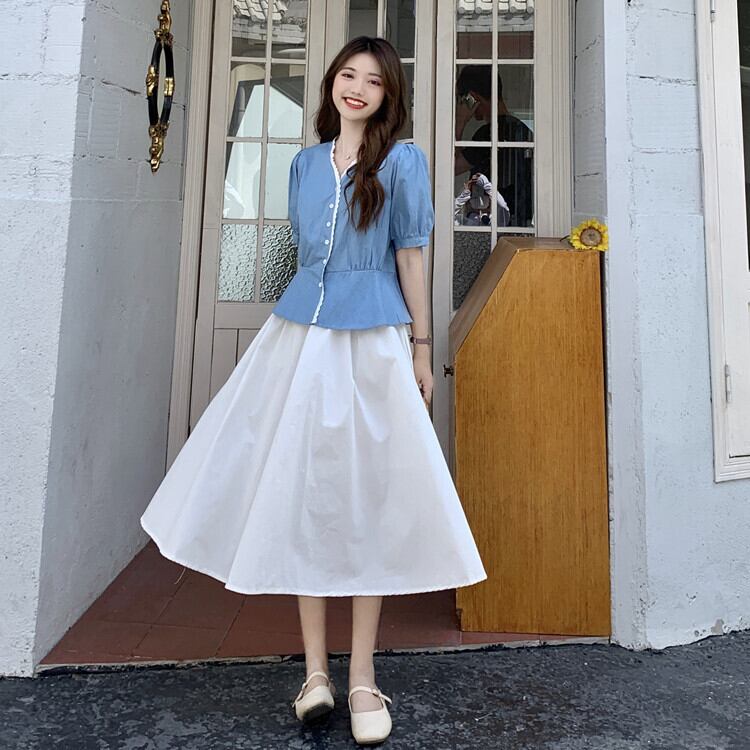 スカート サマーシャツ ストリート 夏物 1号婦人26287313014