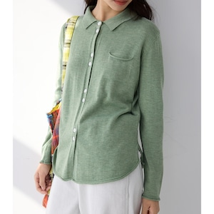 draw window wool knit cardigan