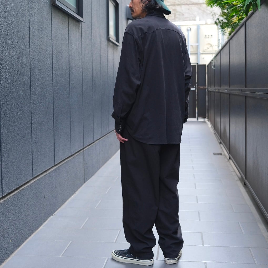 COMOLI(コモリ) /ジャージウエスタンシャツ-BLACK-(D01-05028) | Signs