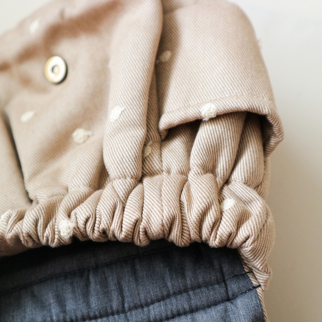 【完売】ドット刺繍のベビーリュック(ベージュデニム)