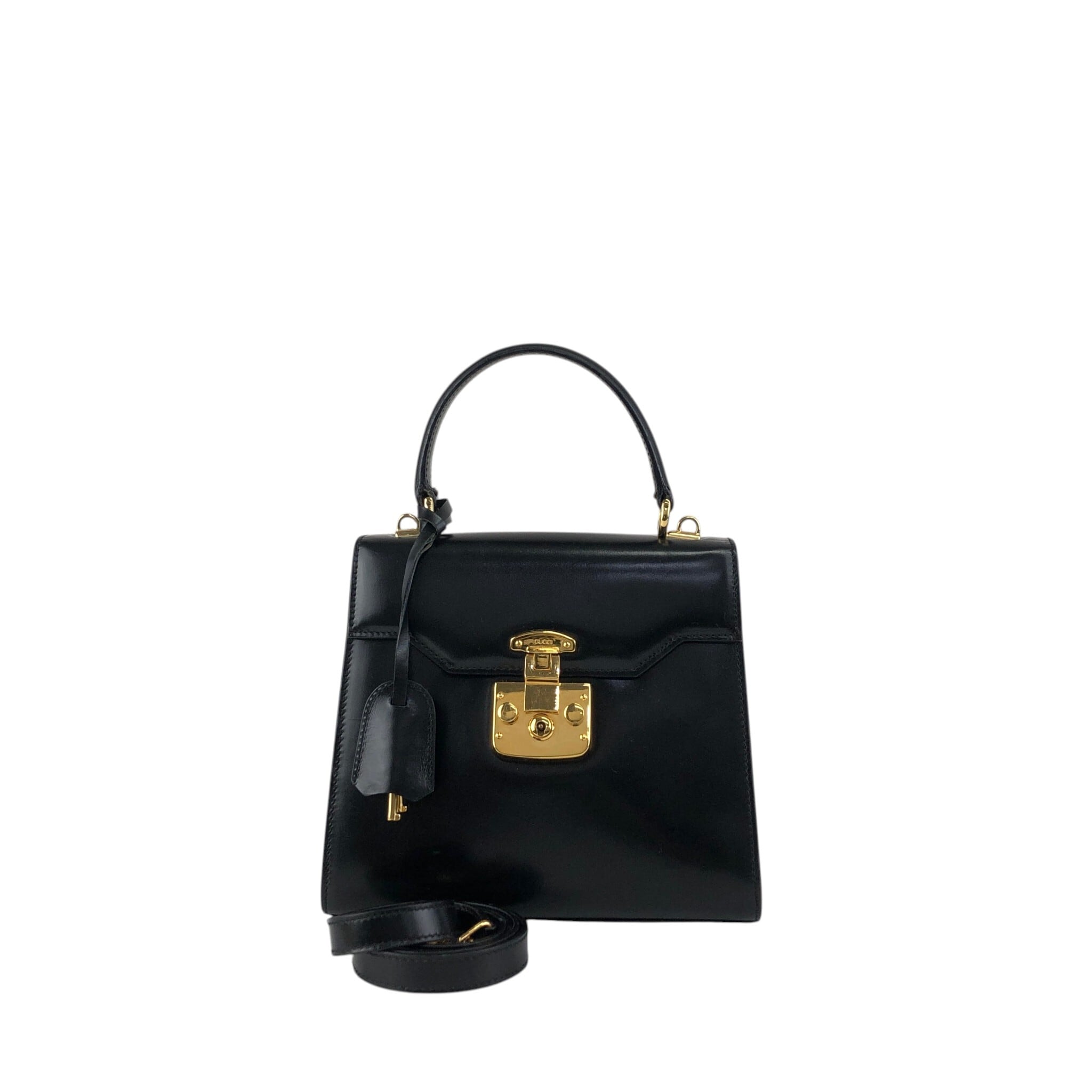 GUCCI グッチ レディロック ショルダーバッグ ブラック レザー 2way