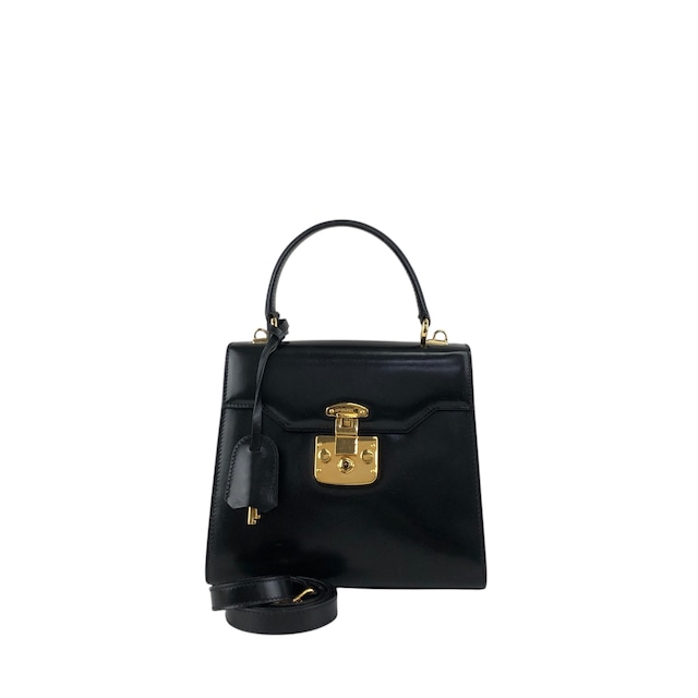 GUCCI グッチ レディロック ショルダーバッグ ブラック レザー 2way vintage ヴィンテージ オールド uiedgd