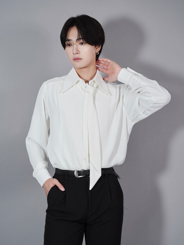 【ALUDE SELECT】clip necktie shirt（2color）
