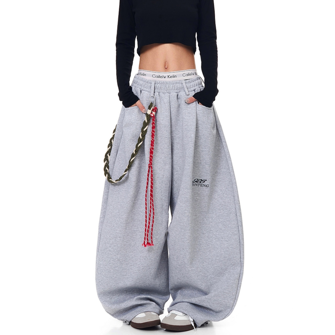 ストリート 迷彩ベルト スウェットパンツ P347